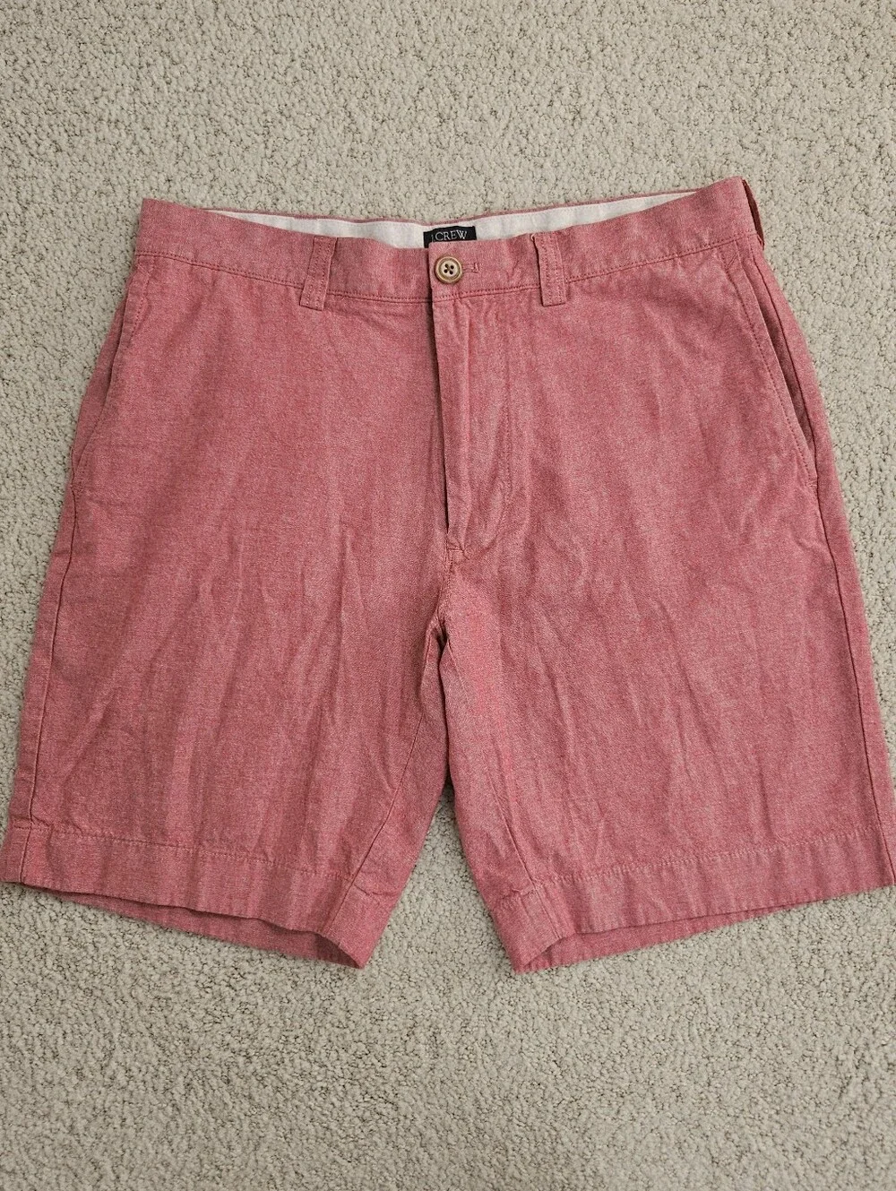 J Crew Gramercy Shorts Mens Cotton Red Flat Front 8